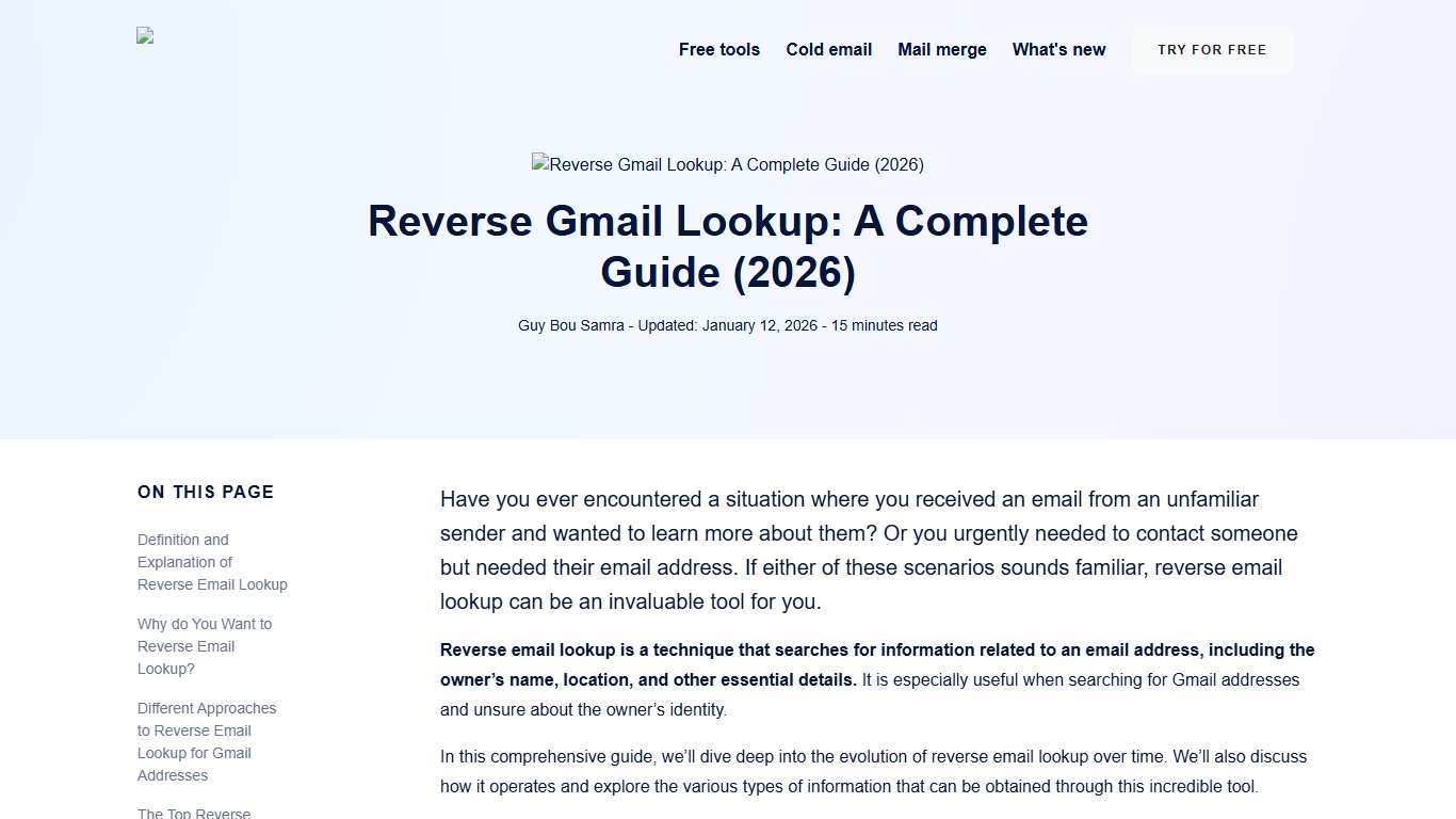 Reverse Gmail Lookup: A Complete Guide (2026)